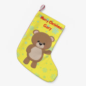 テディベア スモールクリスマスストッキング (正面 (吊り時))