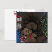 テディベア ニューファンドランドの子犬 犬 シーズンカード (正面/裏面)