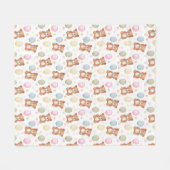 テディベア&バルーンフリースブランケット – ソフト&コージー フリースブランケット (正面(横))