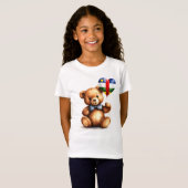 テディベア&バルーン中央アフリカ共和国国旗 Tシャツ (正面フル)