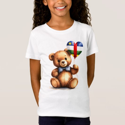 テディベア&バルーン中央アフリカ共和国国旗 Tシャツ (正面)