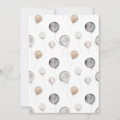 テディベア&バルーン赤ちゃんシャワー付き男の子 招待状 (裏面)