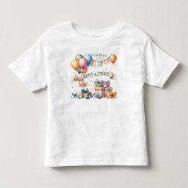 テディベア バルーン キッズ 写真 誕生日 トドラーTシャツ