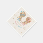 テディベア バルーン ギャザーお楽しみに 性別お披露目  スタンダードカクテルナプキン (角)