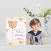 テディベア バルーン ビアリー 2歳の誕生日パーティー 招待状 (スタンド正面)