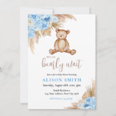 テディベア パンパスグラス ベアリィウェイト ベイビーシャワー 招待状 (正面)