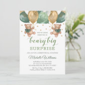 テディベア ビッグサプライズ 双子 性別発表 招待状 (スタンド正面)