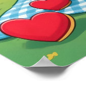 テディベア ピクニック ハート サンドイッチ 壁画ポスター ポスター (角)