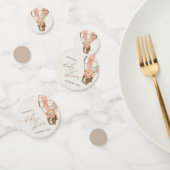 テディベア、ピンクのホットエアバルーン、ベビーシャワー コンフェッティ (グループ)