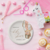 テディベア、ピンクのホットエアバルーン、ベビーシャワー ペーパープレート (パーティー)