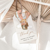 テディベア、ピンクの熱気球、第1誕生日 ギフトタグ