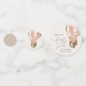 テディベア、ピンクの熱気球、第1誕生日 コンフェッティ (正面)