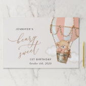 テディベア、ピンクの熱気球、第1誕生日 ペーパーパッド (インサイチュ)