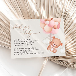 テディベア、ピンクバルーン、ベビー用ブック エンクロージャーカード