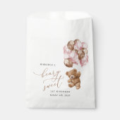 テディベア、ピンクバルーン、第1誕生日 フェイバーバッグ (正面)