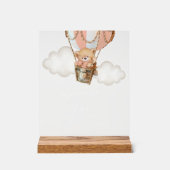 テディベア、ピンクホットエアバルーン桃佐バー アクリルサイン (正面)