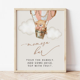 テディベア、ピンクホットエアバルーン桃佐バー ポスター