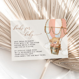 テディベア、ピンクホットエアバルーン、ベビー用ブック エンクロージャーカード