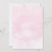 テディベア ピンク風船 金色の星 洗礼 招待状 (裏面)