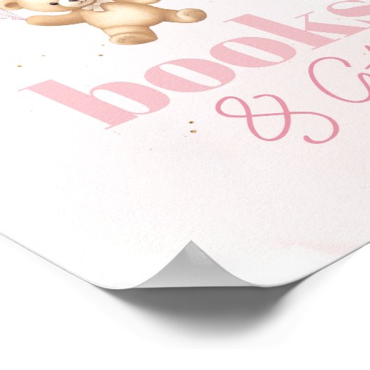 テディベア・ピンク・バルーン書籍とギフト ポスター (角)