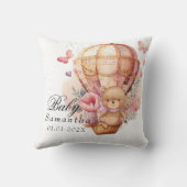 テディベア ピンク 熱気球 赤ちゃん サッカーストライク クッション (裏面)