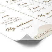 テディベア ファーストバースデー インフォグラフィック マイルストーン ポスター (角)