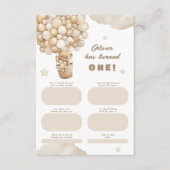 テディベア ファーストバースデー タイムカプセル メッセージ エンクロージャーカード (正面)