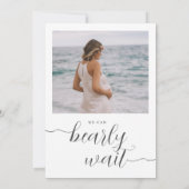 テディベア&フォト男の赤ちゃんベビーシャワー招待状 招待状 (裏面)