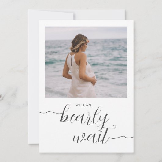 テディベア&フォト男の赤ちゃんベビーシャワー招待状 招待状 (裏面)