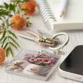 テディベア、フラワーズ&コーヒーマグ キーホルダー (正面右)