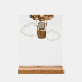 テディベア、ブラウンバルーン、ベビーシャワー桃佐バー アクリルサイン (正面)