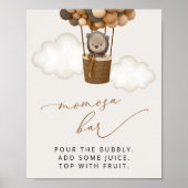 テディベア、ブラウンバルーン、ベビーシャワー桃佐バー ポスター (正面)