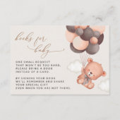 テディベア、ブラウン風船、ベビー用の本 エンクロージャーカード (正面)