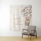 テディベア ブルーバルーン ベアリーウェイト ベビーシャワー タペストリー (インサイチュ)