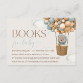 テディベア、ブルーバルーン、ベビー用の本 エンクロージャーカード (正面)