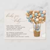 テディベア、ブルーバルーン、ベビー用の本 エンクロージャーカード (正面)