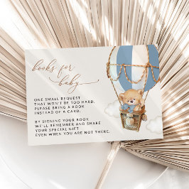 テディベア、ブルーホットエアバルーン、ベビー用ブック エンクロージャーカード