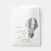 テディベア、ブルーホットエアバルーン、第1誕生日 フェイバーバッグ (正面)