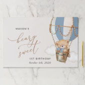 テディベア、ブルーホットエアバルーン、第1誕生日 ペーパーパッド (インサイチュ)