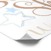 テディベア ブルー ベビーシャワー ウェルカムサイン ポスター (角)