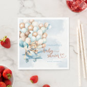 テディベア ブルー ベビーシャワー 私たち、待ちきれない！ スタンダードランチョンナプキン (インサイチュ)