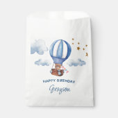 テディベア ブルー 1歳の誕生日 フェイバーバッグ (正面)