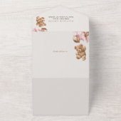 テディベア、ベイビーベア、ピンクの風船、ベイビーシャワー オールインワン招待状 (外側)