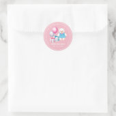 テディベア |ベビーガールBaby Shower Favor Stickers ラウンドシール (バッグ)