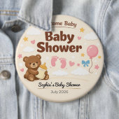 テディベア ベビーシャワーピン | Welcome Baby 缶バッジ (インサイチュ)