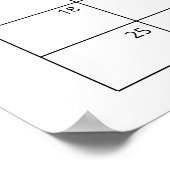 テディベア ベビーシャワー 出産予定日予想 カレンダー ポー ポスター (角)