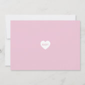 テディベア ベビーシャワー 招待状, ピンクの背景 招待状 (裏面)