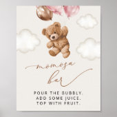 テディベア、ベビーベア、ピンクバルーン、桃佐バー ポスター (正面)