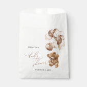 テディベア、ベビーベア、ブラウンバルーン、ベビーシャワー フェイバーバッグ (正面)