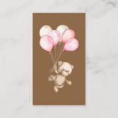 テディベア、ベビーベア、ベビーシャワー、願い事は エンクロージャーカード (裏面)